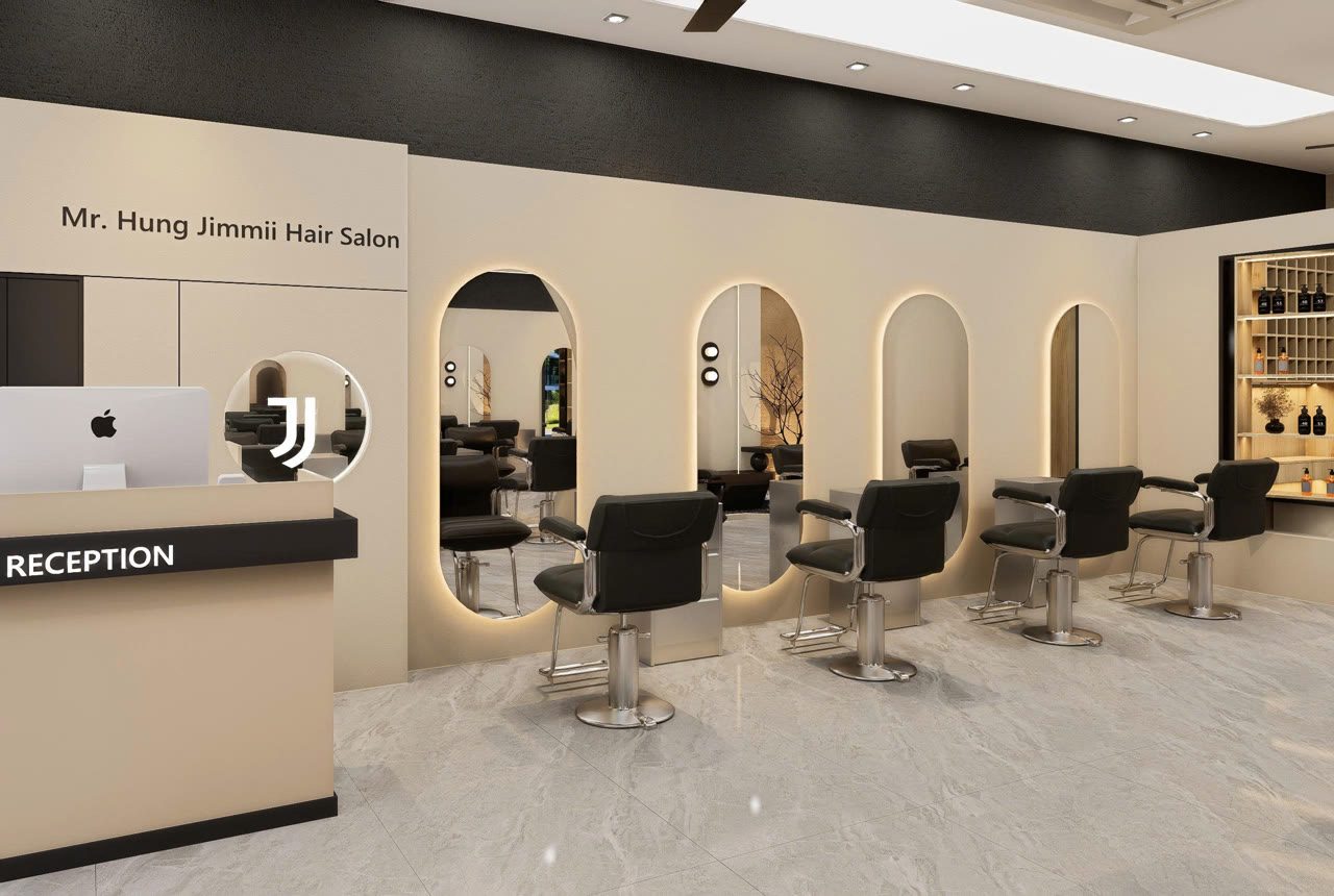 Render 3D toàn cảnh Mr. Hung Jimmii Hair Salon Lạng Sơn - Nội Thất Hà Tuấn LX