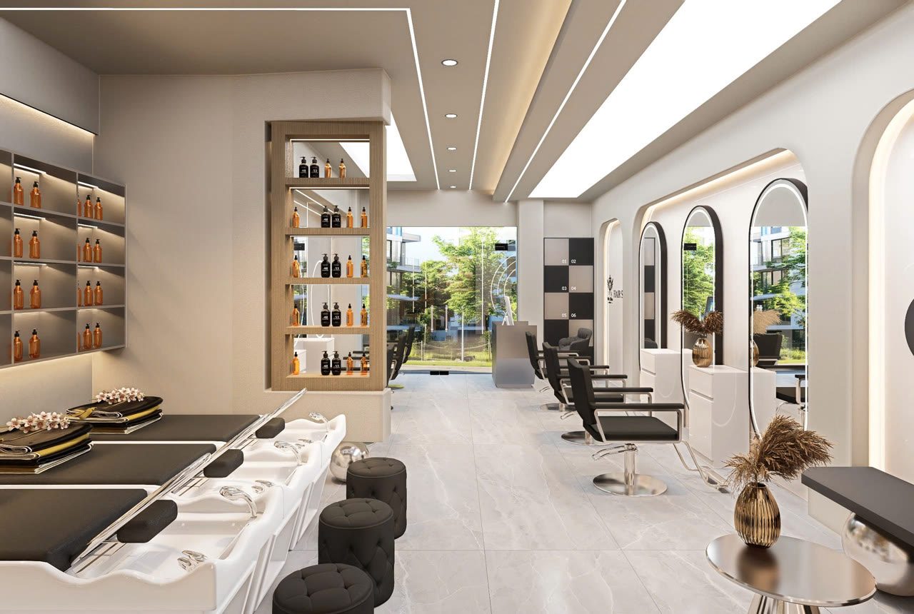 Render 3D khu gội góc rộng Mr.Bin - Nội Thất Hà Tuấn LX
