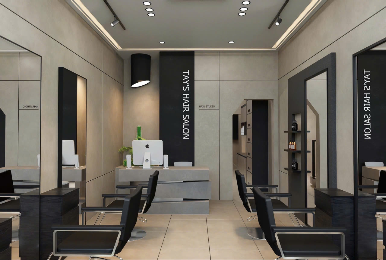 Phối màu nội thất salon spa sang trọng thi công bởi Nội Thất Hà Tuấn LX