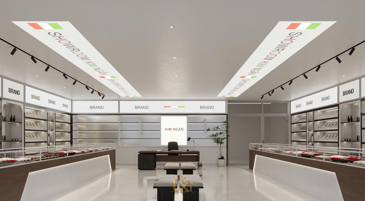 Showroom trưng bày mỹ phẩm + đồ tóc - Hưng Yên - Nội Thất Hà Tuấn LX