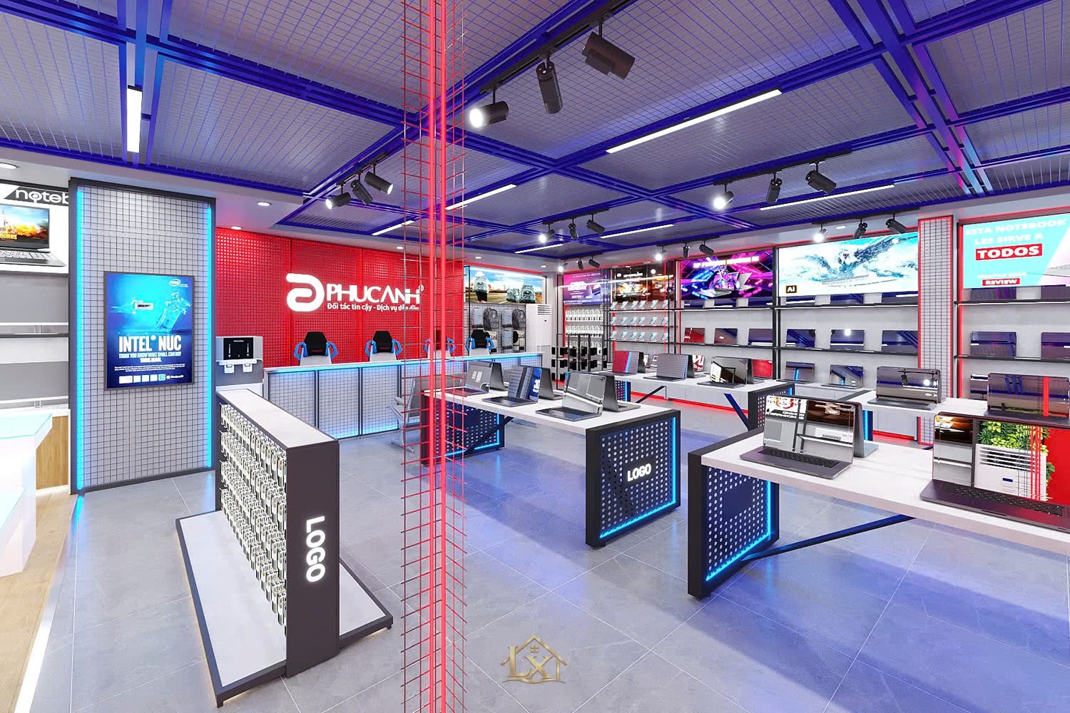 Showroom 3D Máy Tính - Phối cảnh 3D tổng hợp - Nội Thất Hà Tuấn LX