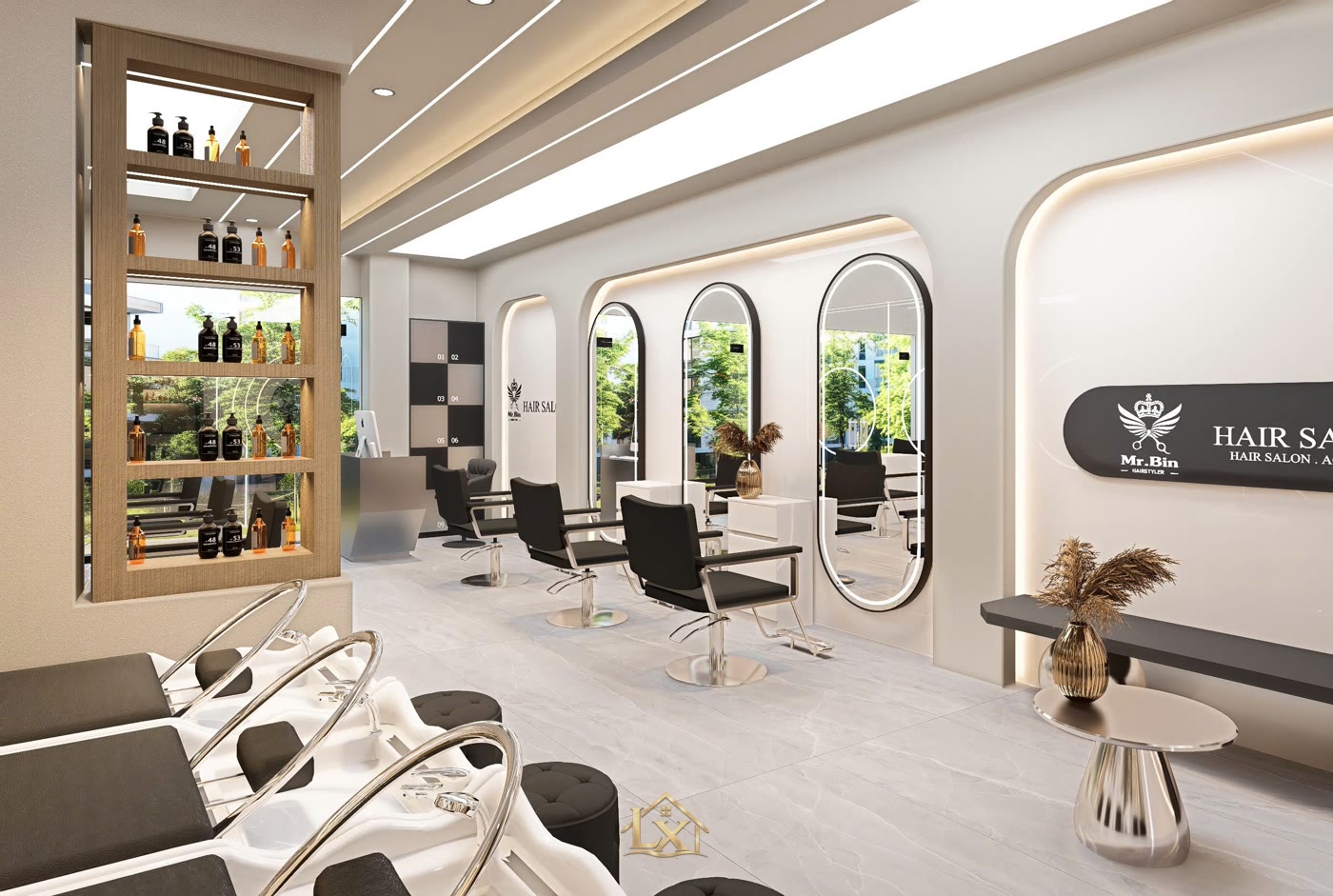 Salon Bin — Cầu Diễn, Hà Nội · Nội Thất Hà Tuấn LX thi công