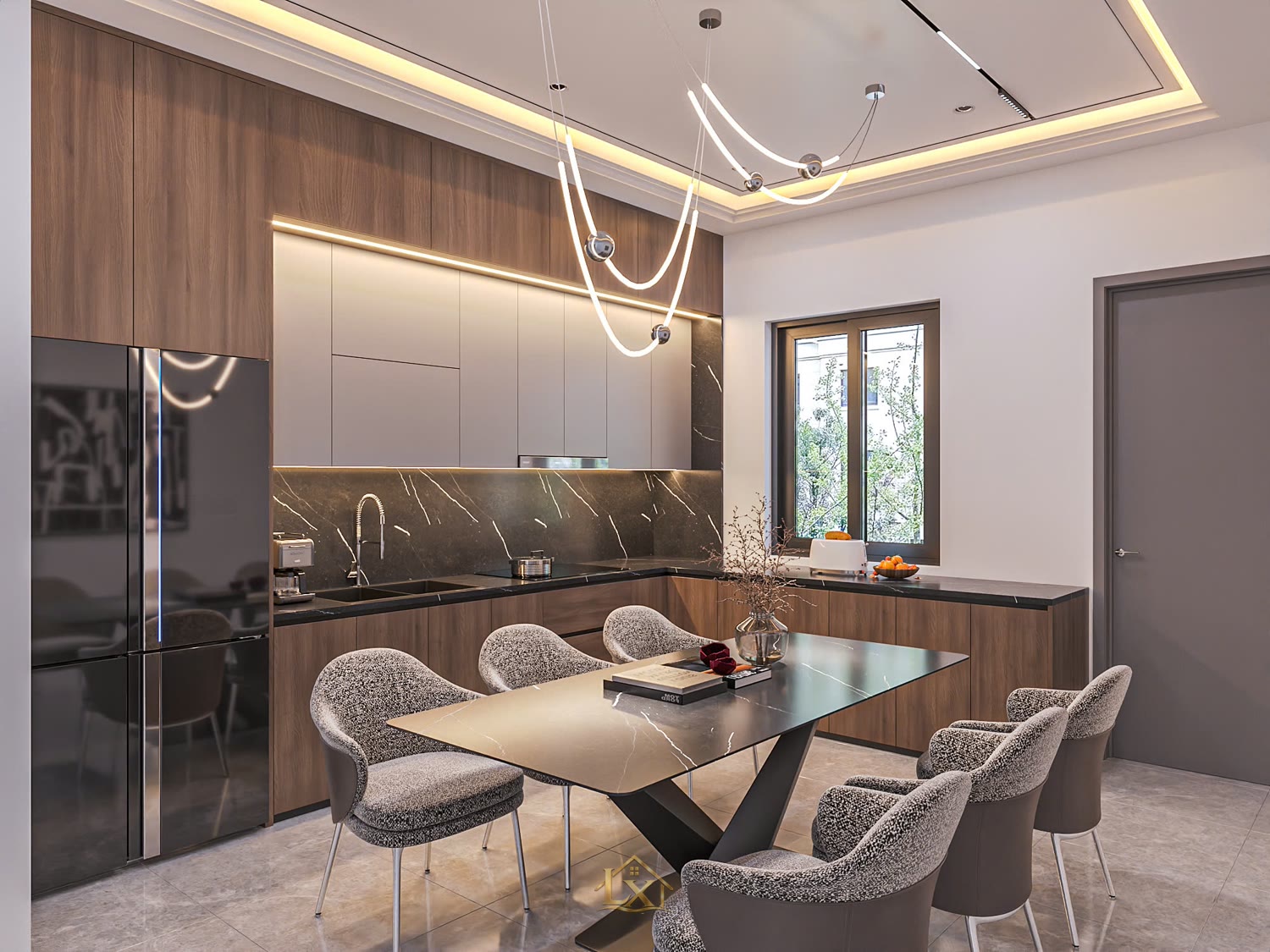 Tủ bếp gia đình - công trình Nội Thất Hà Tuấn LX