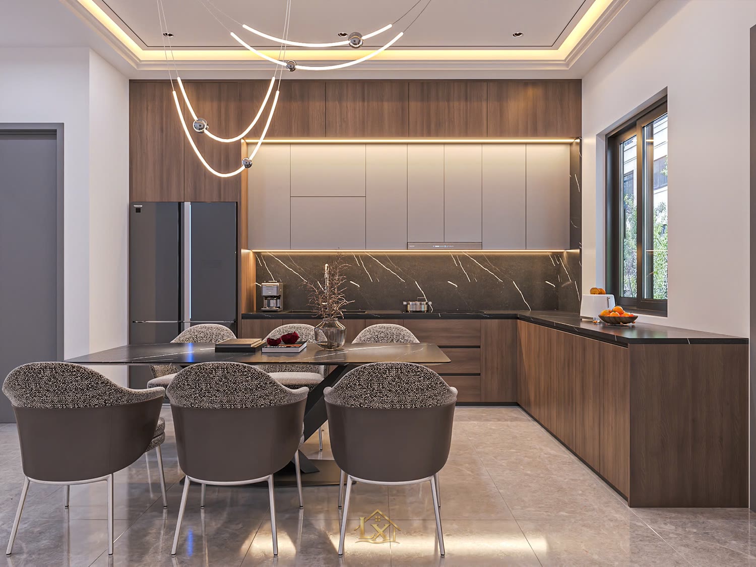 Tủ bếp gia đình - công trình Nội Thất Hà Tuấn LX