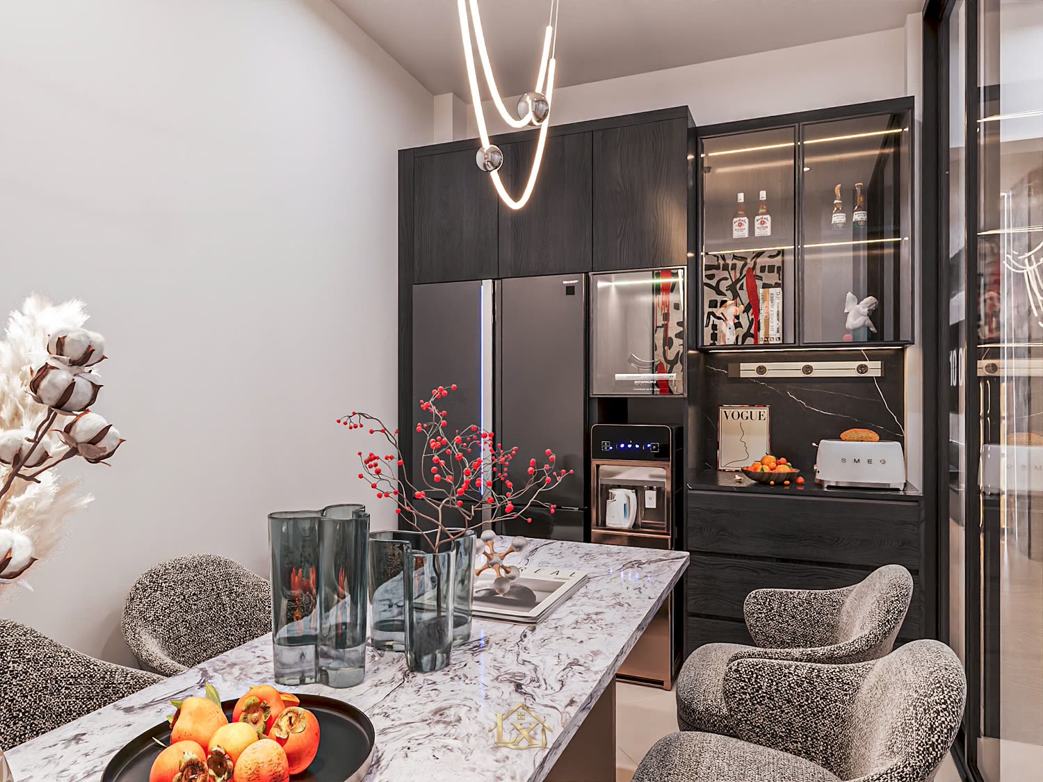 Tủ bếp gia đình - công trình Nội Thất Hà Tuấn LX
