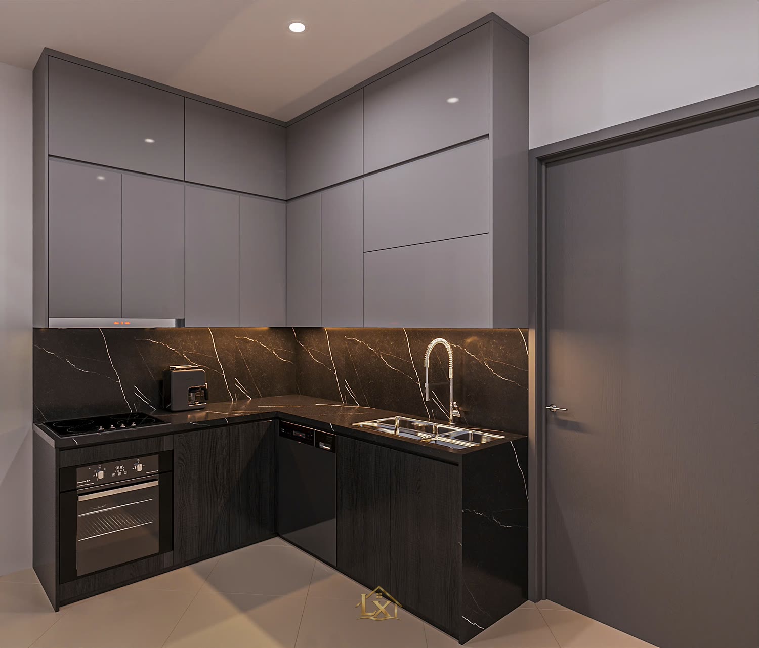 Tủ bếp gia đình - công trình Nội Thất Hà Tuấn LX