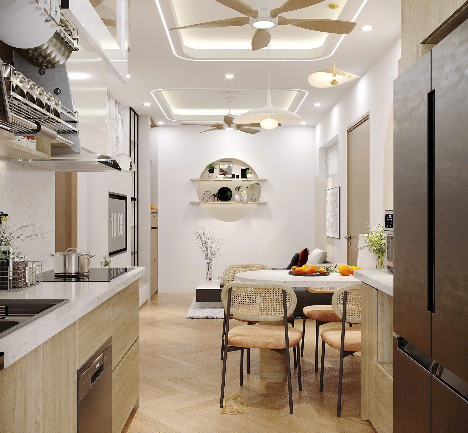 Tủ bếp gia đình - công trình Nội Thất Hà Tuấn LX