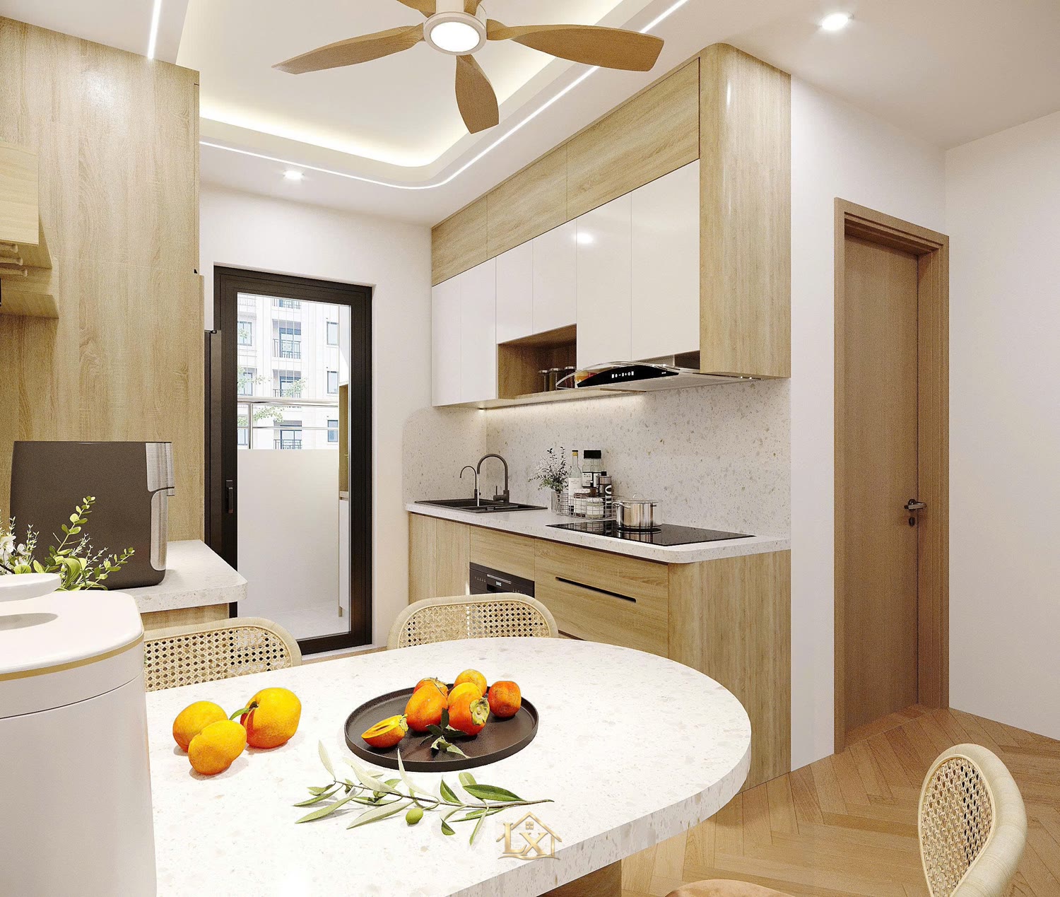 Tủ bếp gia đình - công trình Nội Thất Hà Tuấn LX