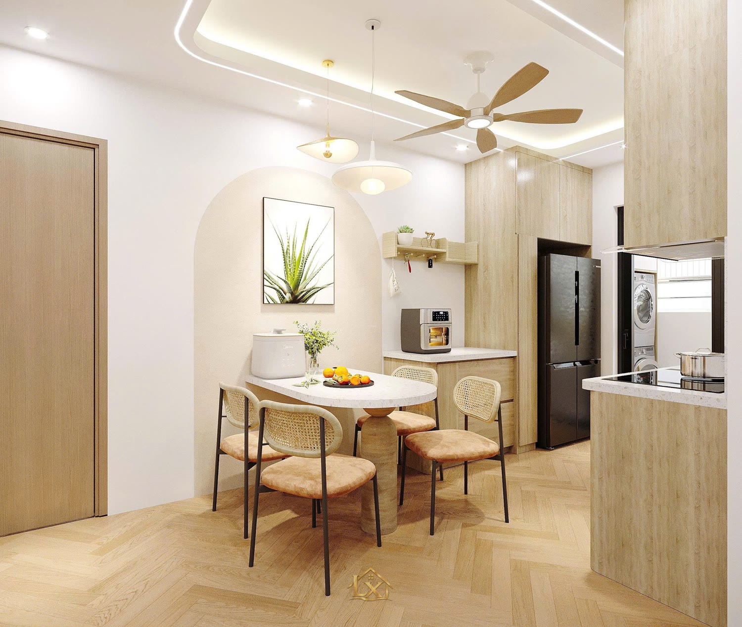 Tủ bếp gia đình - công trình Nội Thất Hà Tuấn LX