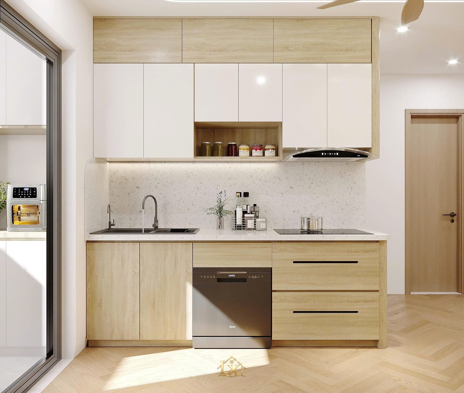 Tủ bếp gia đình - công trình Nội Thất Hà Tuấn LX