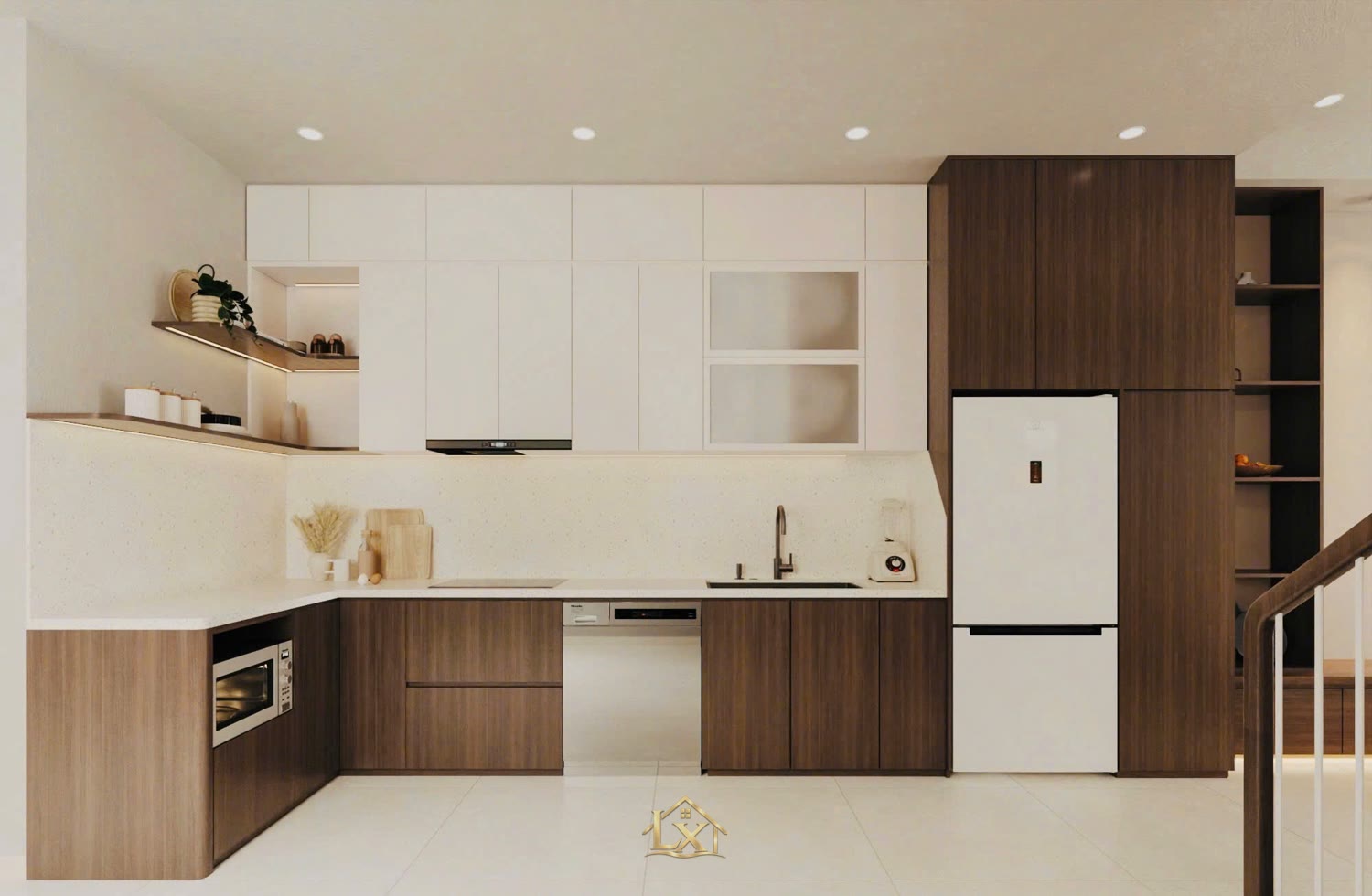 Tủ bếp gia đình - công trình Nội Thất Hà Tuấn LX