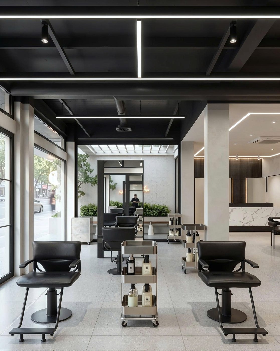 Thiết kế salon tóc đẹp, hút khách: kinh nghiệm thật