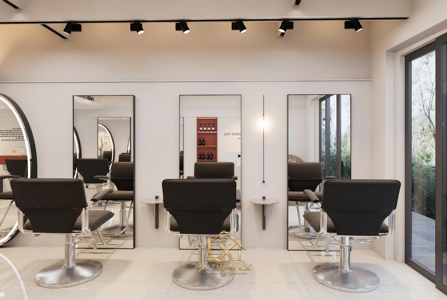 Phối cảnh 3D khu cắt salon Nguyễn Đăng Thụ Bắc Ninh - Nội Thất Hà Tuấn LX