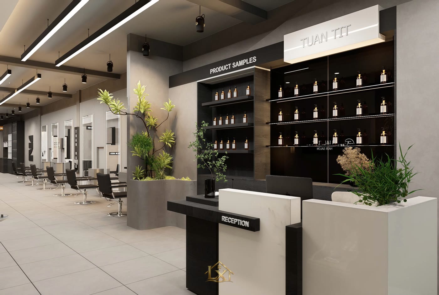 Công trình salon tóc Salon Tuấn Tít - Nội Thất Hà Tuấn LX