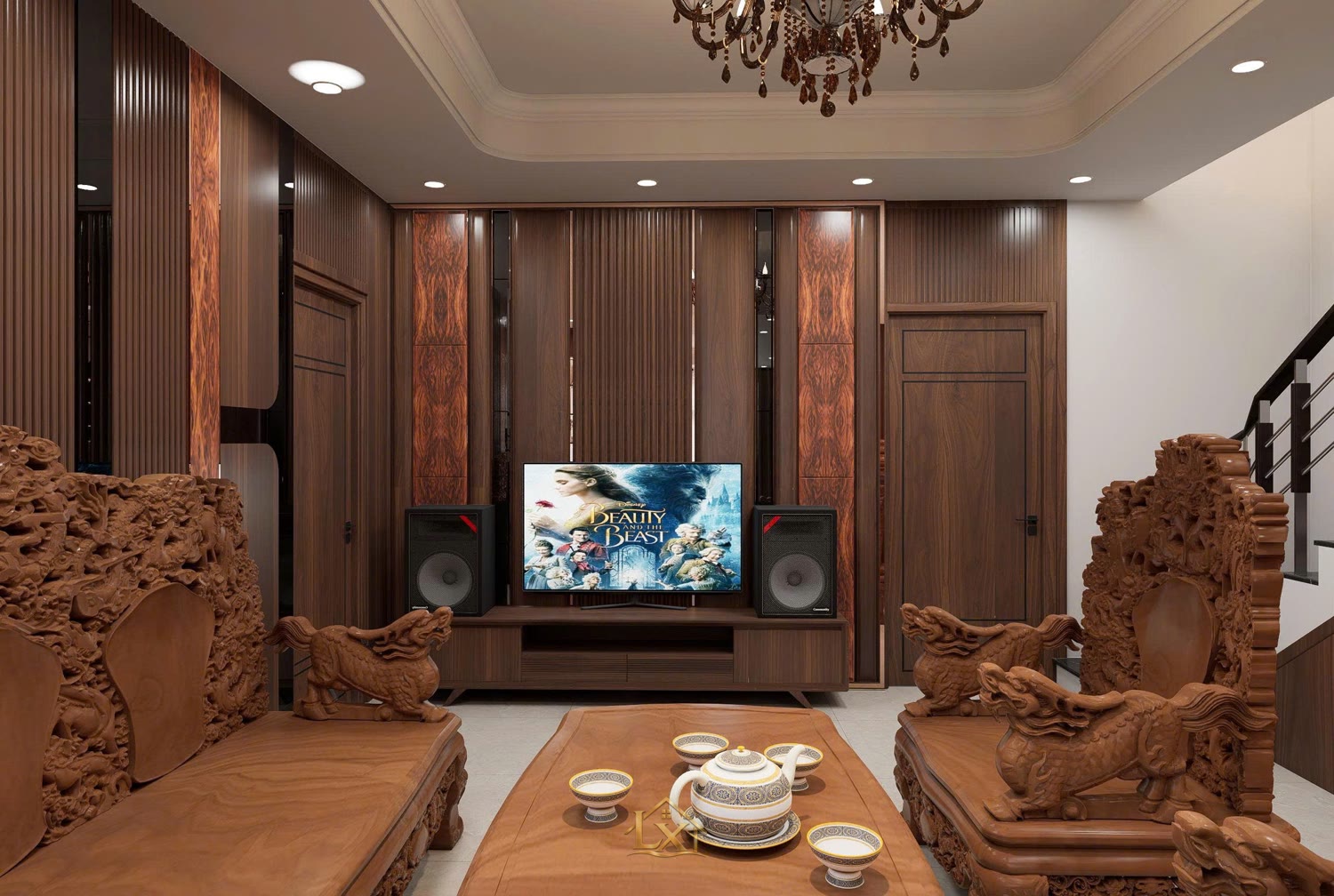 Phối cảnh 3D thiết kế nội thất tham khảo - Nội Thất Hà Tuấn LX