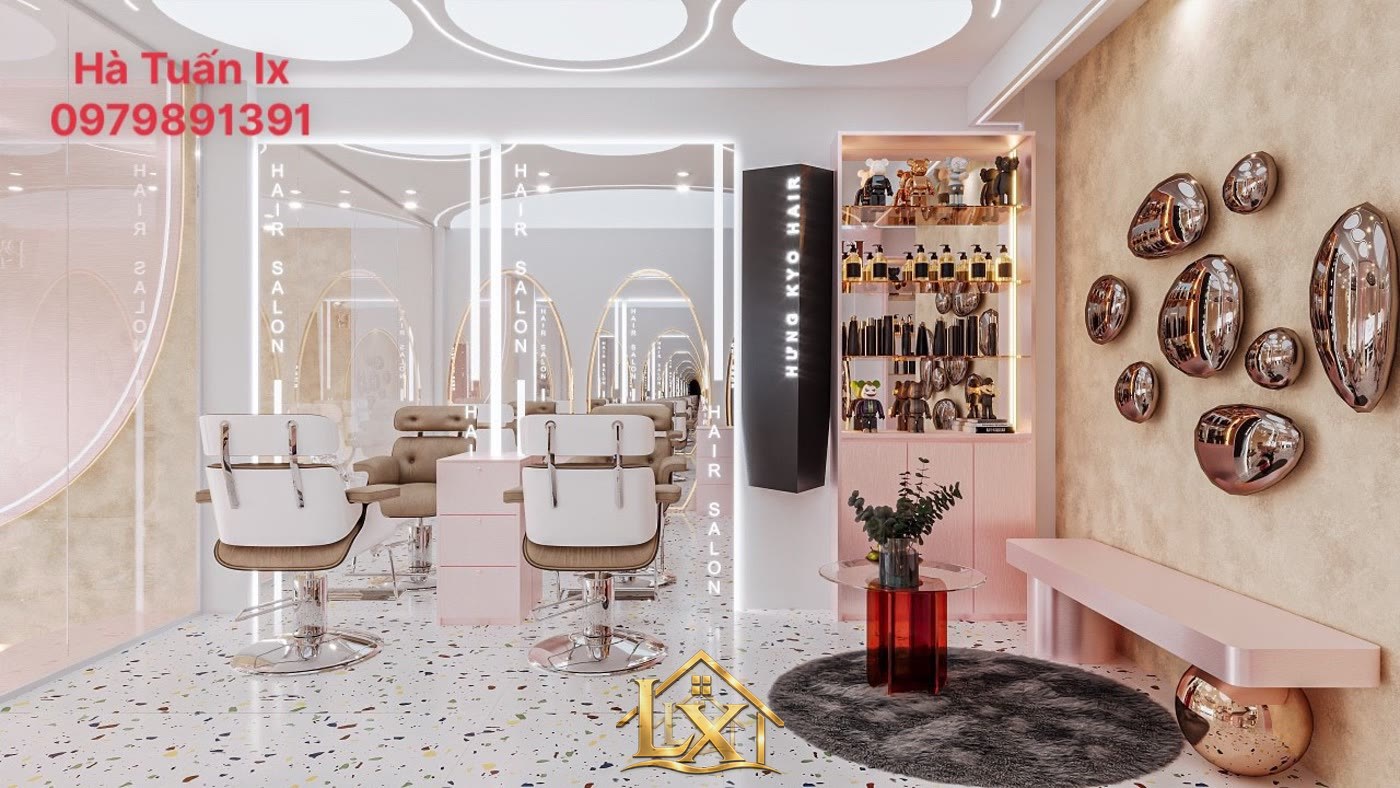 Mẫu gương oval vòm khung vàng salon hồng - Nội Thất Hà Tuấn LX