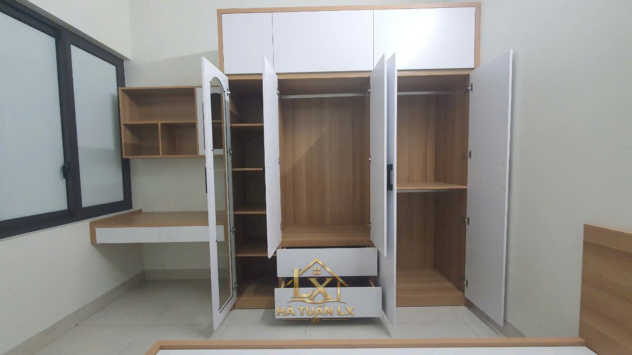 Vách tivi & vách trang trí mẫu 8 - Nội Thất Hà Tuấn LX