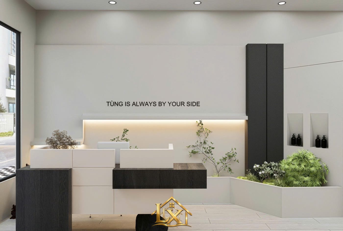 Mẫu quầy lễ tân salon thực tế do Nội Thất Hà Tuấn LX thi công 19 - Nội Thất Hà Tuấn LX