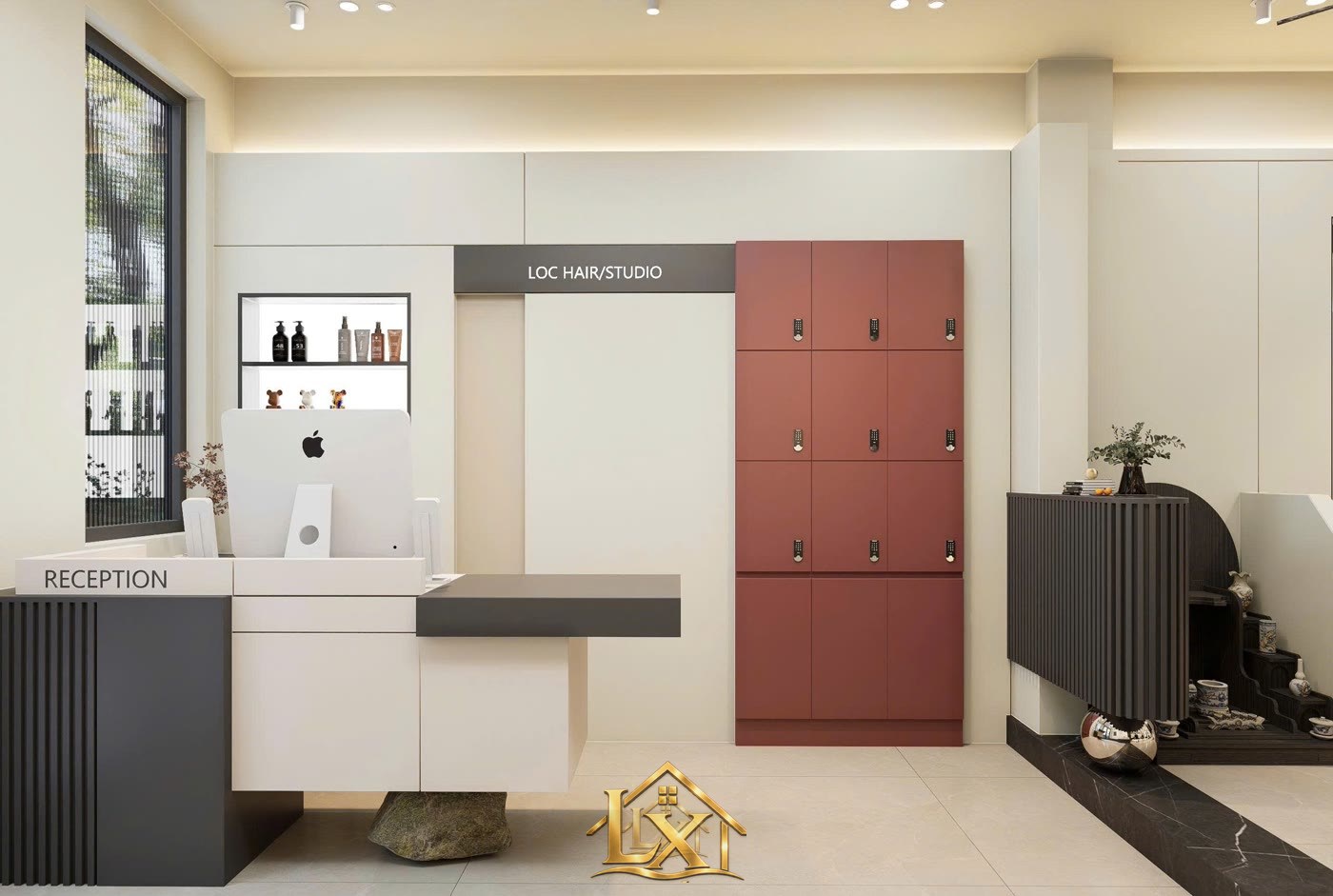 Mẫu quầy lễ tân salon thực tế do Nội Thất Hà Tuấn LX thi công 28 - Nội Thất Hà Tuấn LX