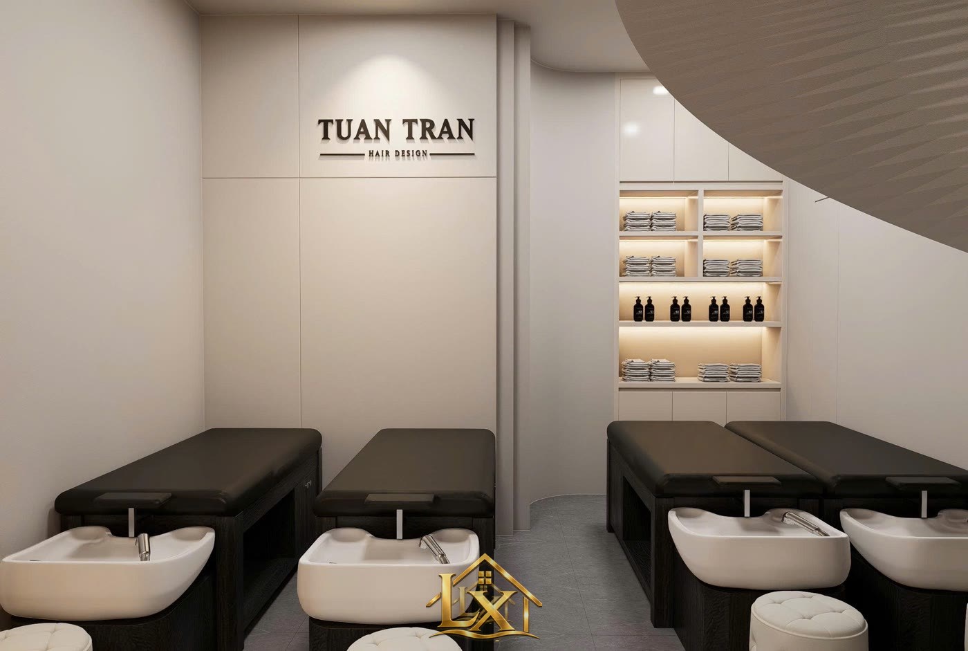 Mẫu quầy lễ tân salon thực tế do Nội Thất Hà Tuấn LX thi công 29 - Nội Thất Hà Tuấn LX