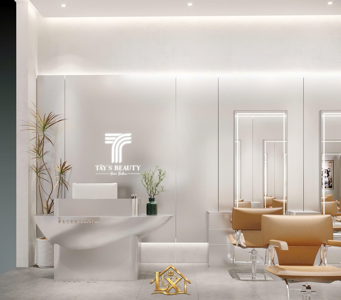 Mẫu quầy lễ tân salon thực tế do Nội Thất Hà Tuấn LX thi công 30 - Nội Thất Hà Tuấn LX