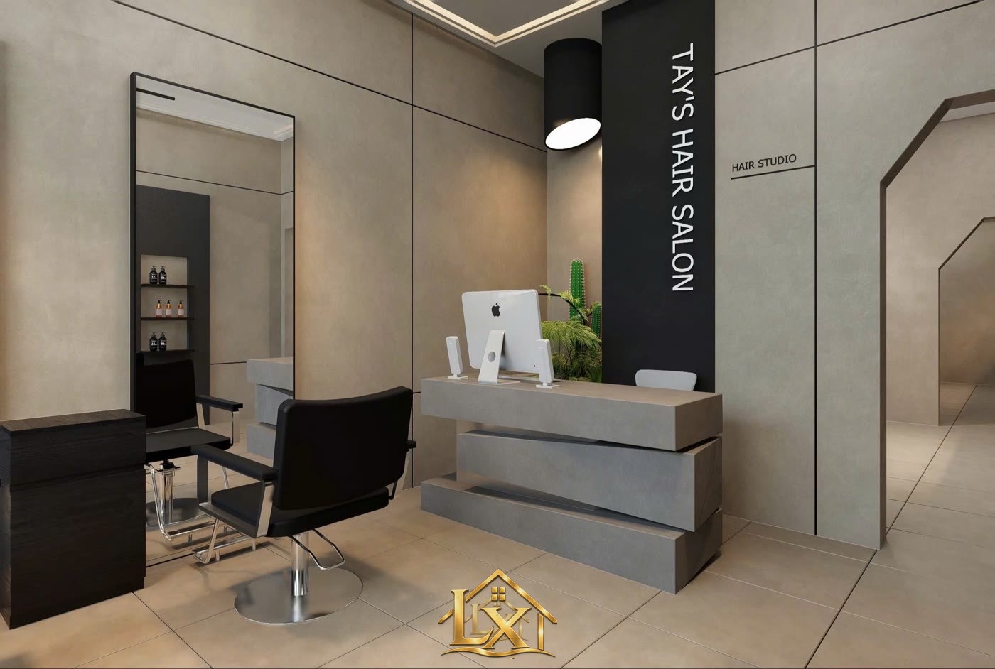 Mẫu quầy lễ tân salon thực tế do Nội Thất Hà Tuấn LX thi công 31 - Nội Thất Hà Tuấn LX