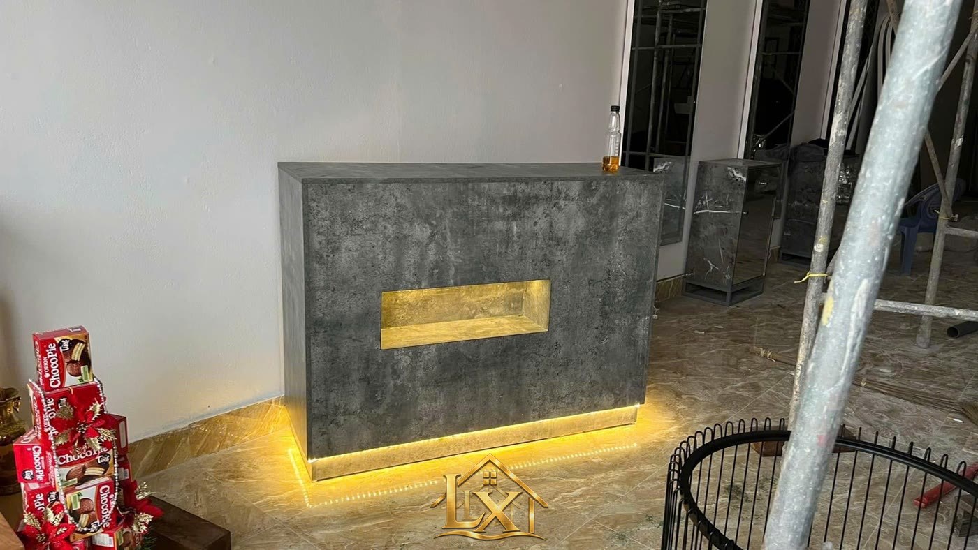 Mẫu quầy lễ tân salon thực tế do Nội Thất Hà Tuấn LX thi công 34 - Nội Thất Hà Tuấn LX