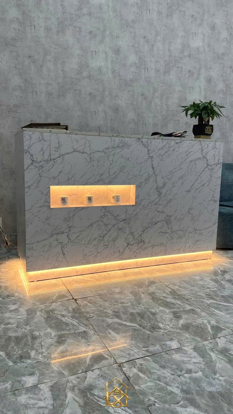 Mẫu quầy lễ tân salon thực tế do Nội Thất Hà Tuấn LX thi công 36 - Nội Thất Hà Tuấn LX