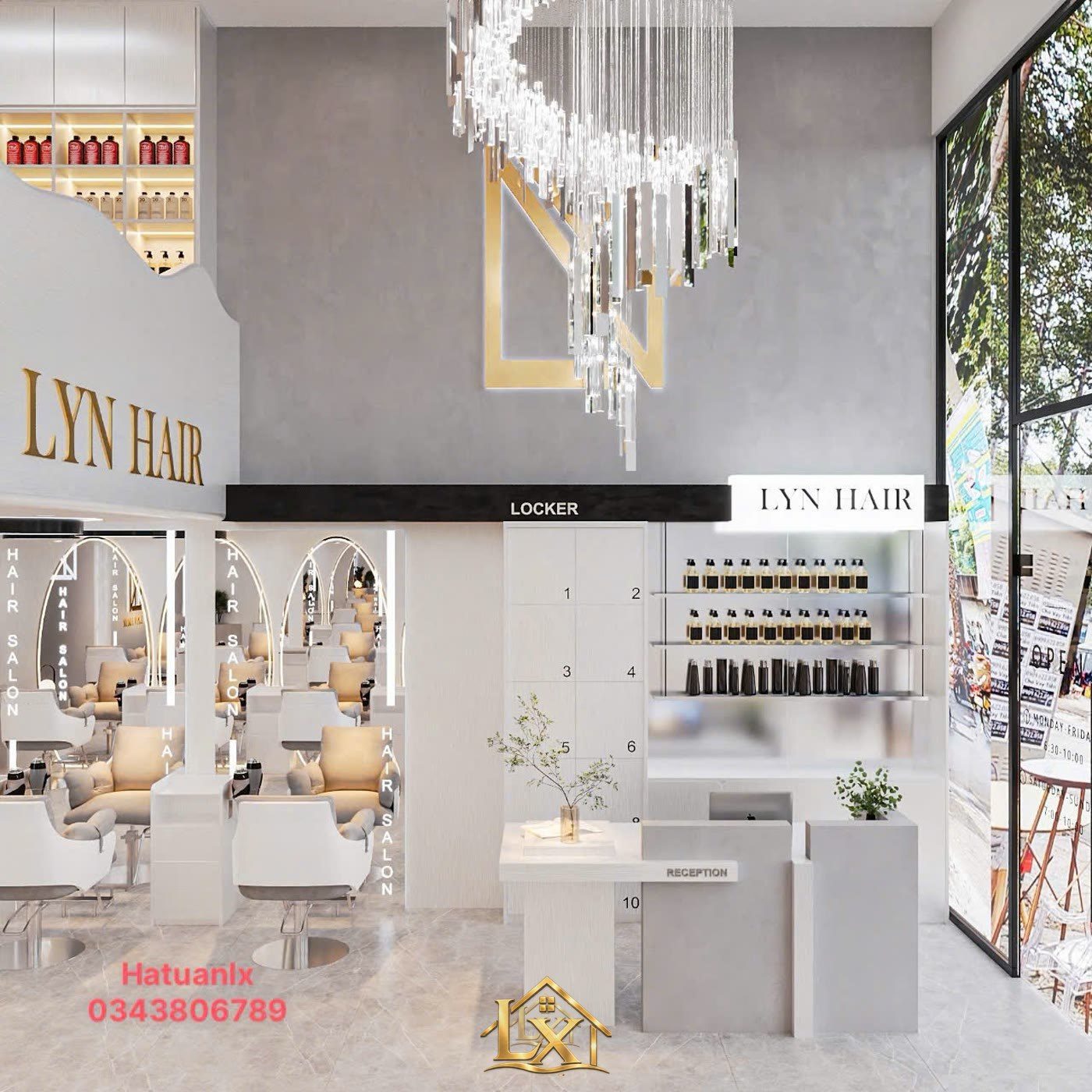 Mẫu quầy lễ tân salon thực tế do Nội Thất Hà Tuấn LX thi công 40 - Nội Thất Hà Tuấn LX