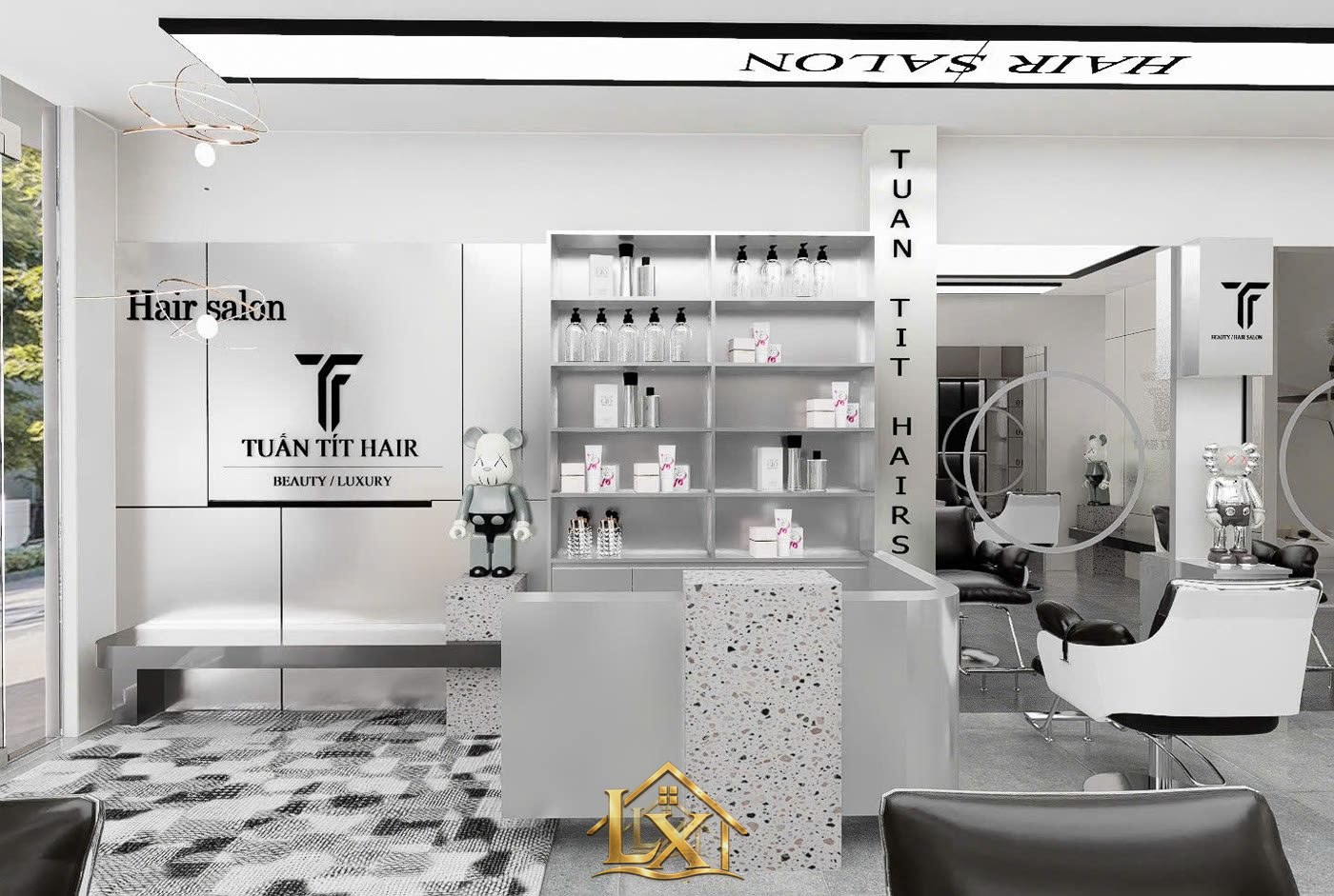 Mẫu quầy lễ tân salon thực tế do Nội Thất Hà Tuấn LX thi công 48 - Nội Thất Hà Tuấn LX