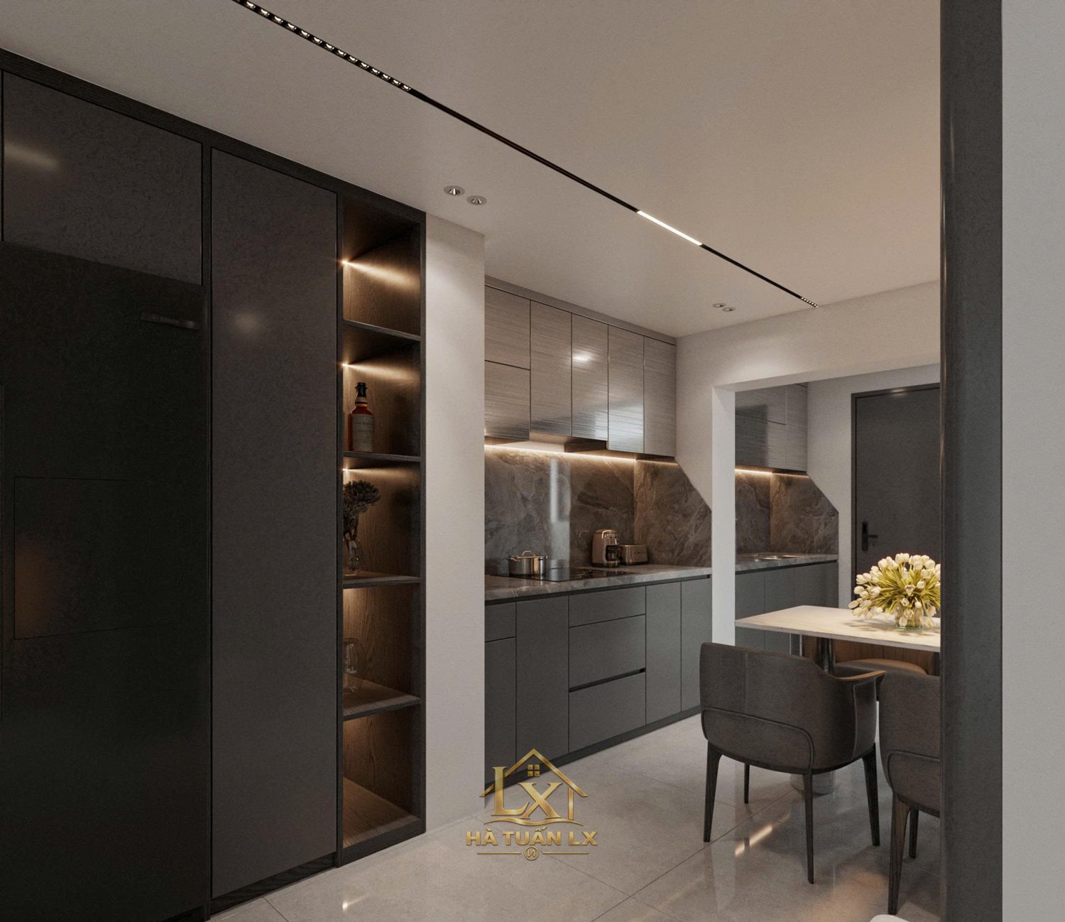 Tủ quần áo (thiết kế 3D) - Nội Thất Hà Tuấn LX