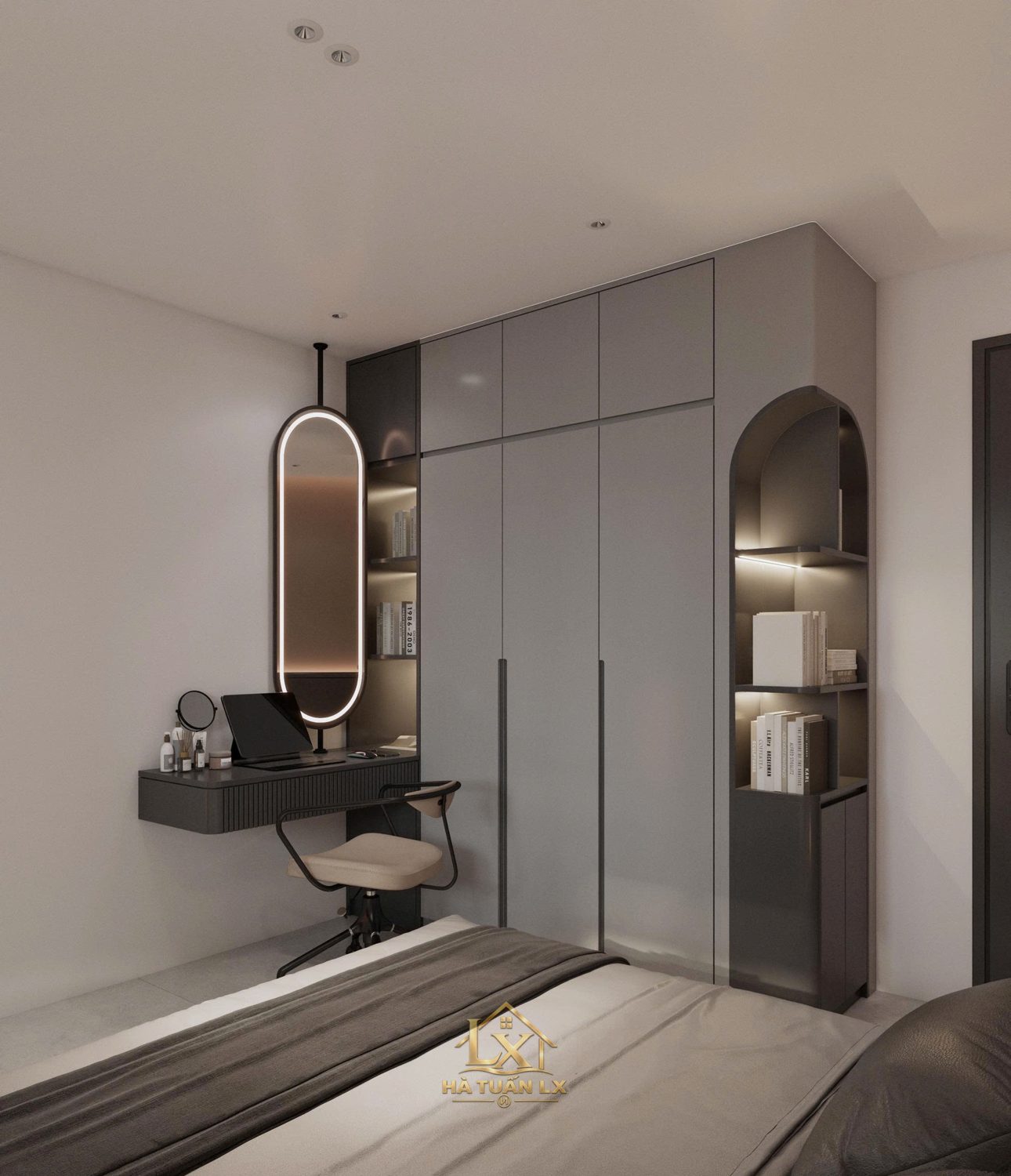 Tủ quần áo (thiết kế 3D) - Nội Thất Hà Tuấn LX
