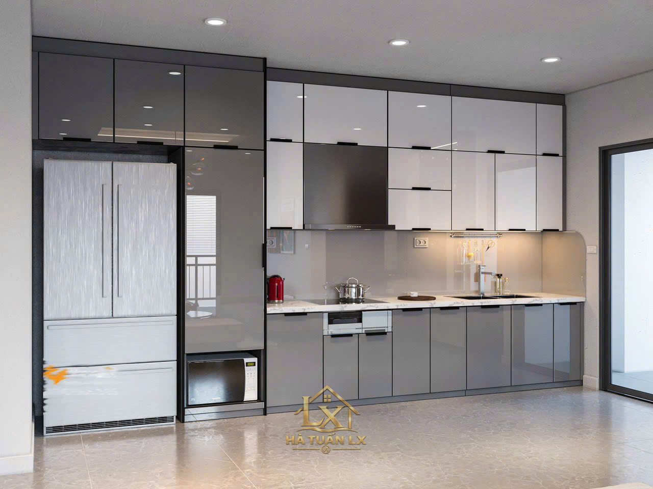 Tủ bếp gia đình mẫu 12 - Nội Thất Hà Tuấn LX