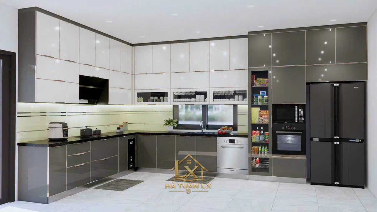 Tủ bếp gia đình mẫu 13 - Nội Thất Hà Tuấn LX