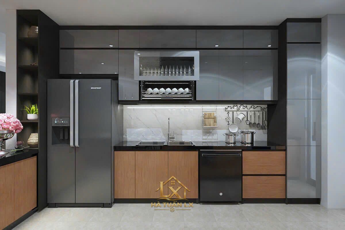 Tủ bếp gia đình mẫu 19 - Nội Thất Hà Tuấn LX