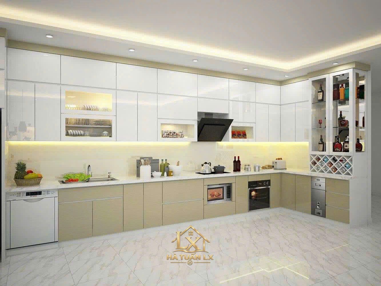 Tủ bếp gia đình mẫu 29 - Nội Thất Hà Tuấn LX