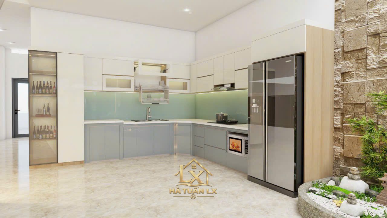 Tủ bếp gia đình mẫu 37 - Nội Thất Hà Tuấn LX