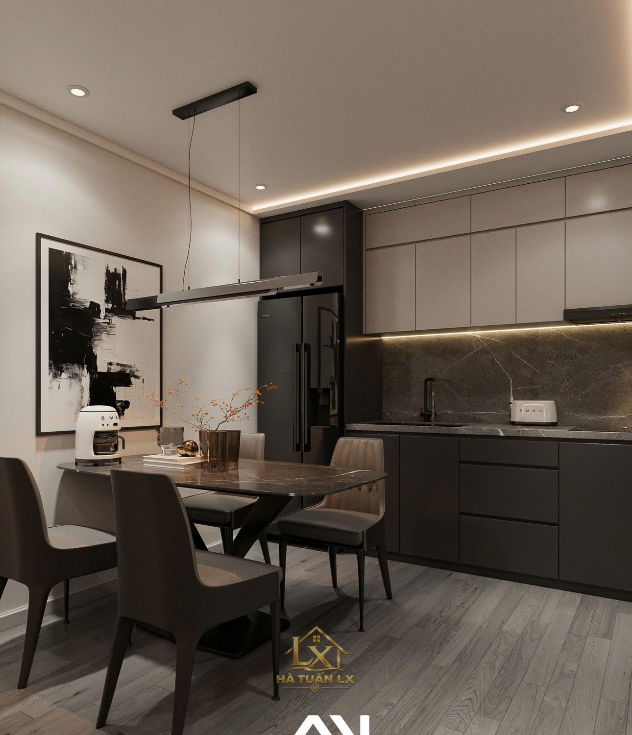 Phối cảnh 3D thiết kế nội thất tham khảo - Nội Thất Hà Tuấn LX