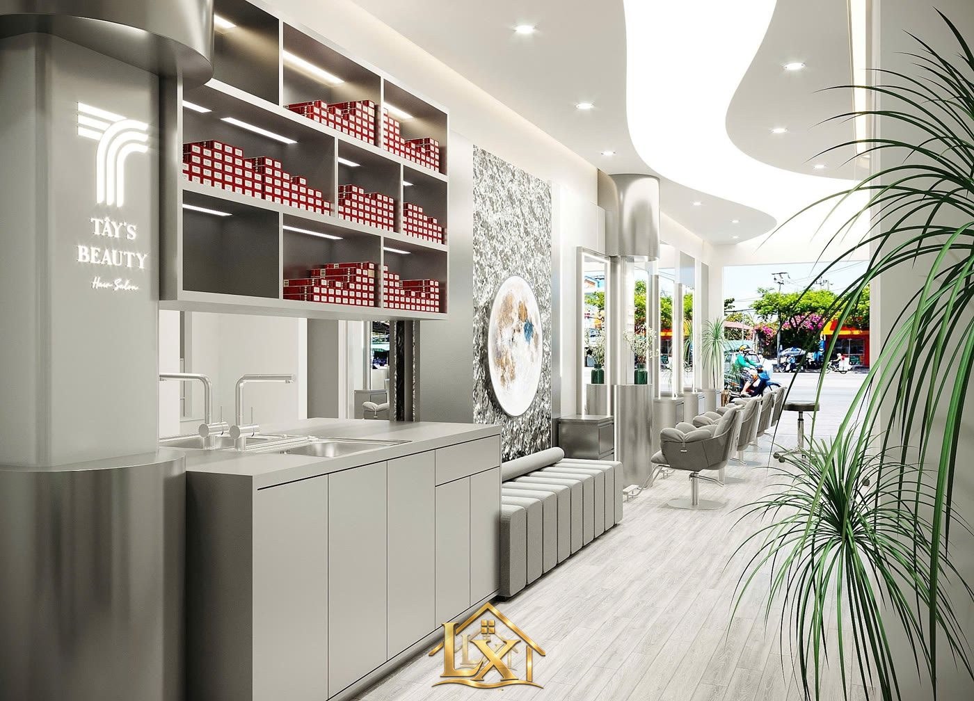 Tủ đựng khăn đồ vải salon spa