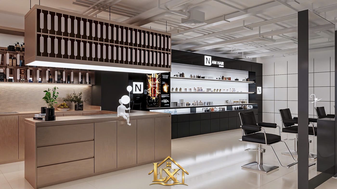 Mẫu tủ pha chế và khu gội salon do Nội Thất Hà Tuấn LX thi công 5 - Nội Thất Hà Tuấn LX