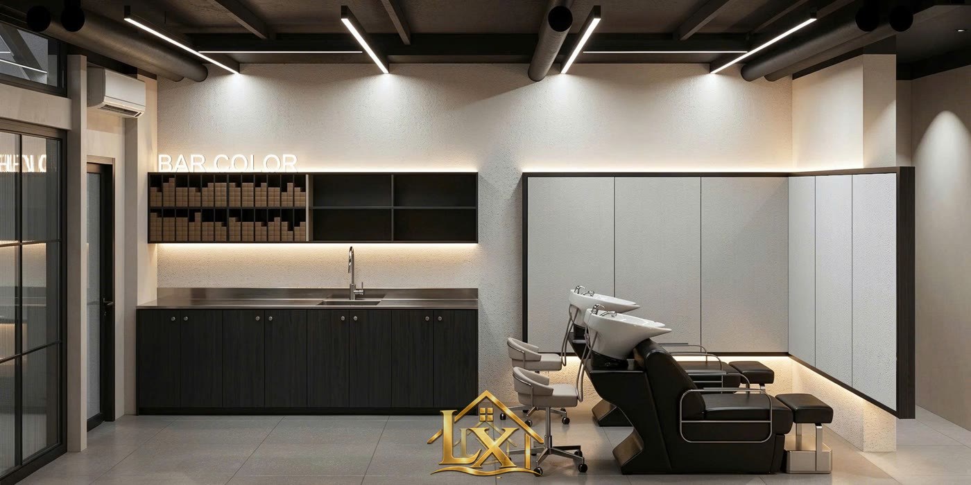 Mẫu tủ pha chế và khu gội salon do Nội Thất Hà Tuấn LX thi công 8 - Nội Thất Hà Tuấn LX