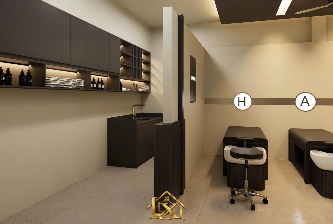Mẫu tủ pha chế và khu gội salon do Nội Thất Hà Tuấn LX thi công 9 - Nội Thất Hà Tuấn LX