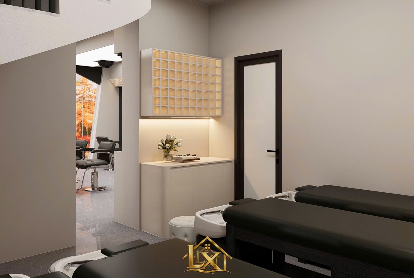 Mẫu tủ pha chế và khu gội salon do Nội Thất Hà Tuấn LX thi công 14 - Nội Thất Hà Tuấn LX
