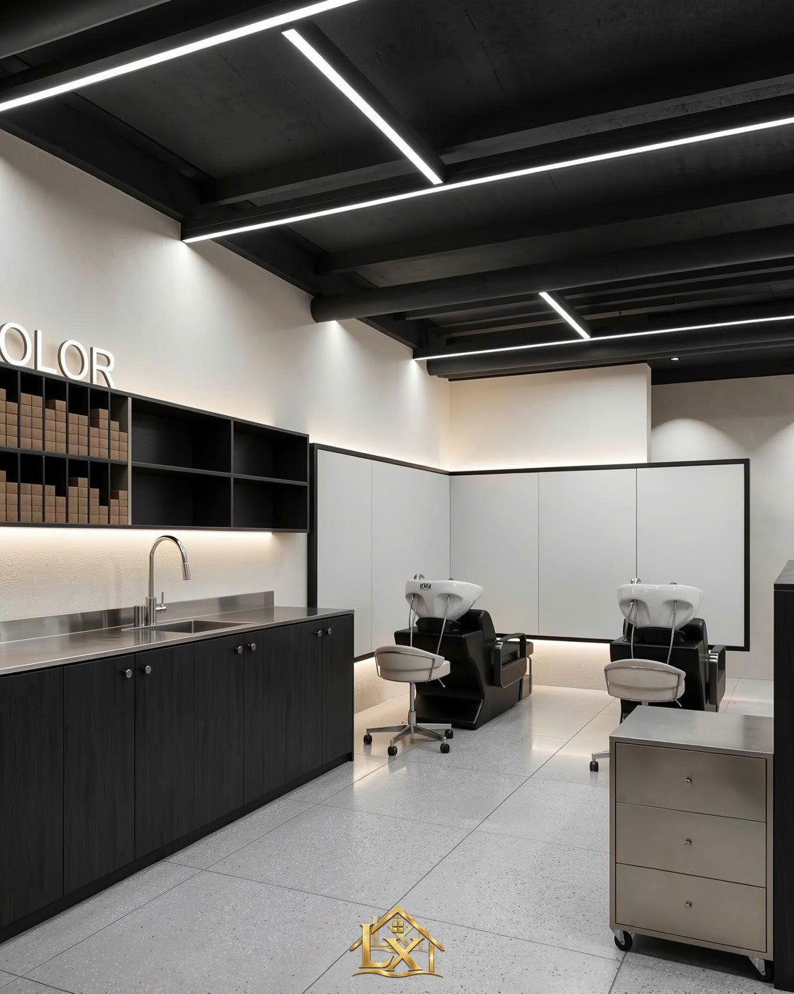 Mẫu tủ pha chế và khu gội salon do Nội Thất Hà Tuấn LX thi công 15 - Nội Thất Hà Tuấn LX