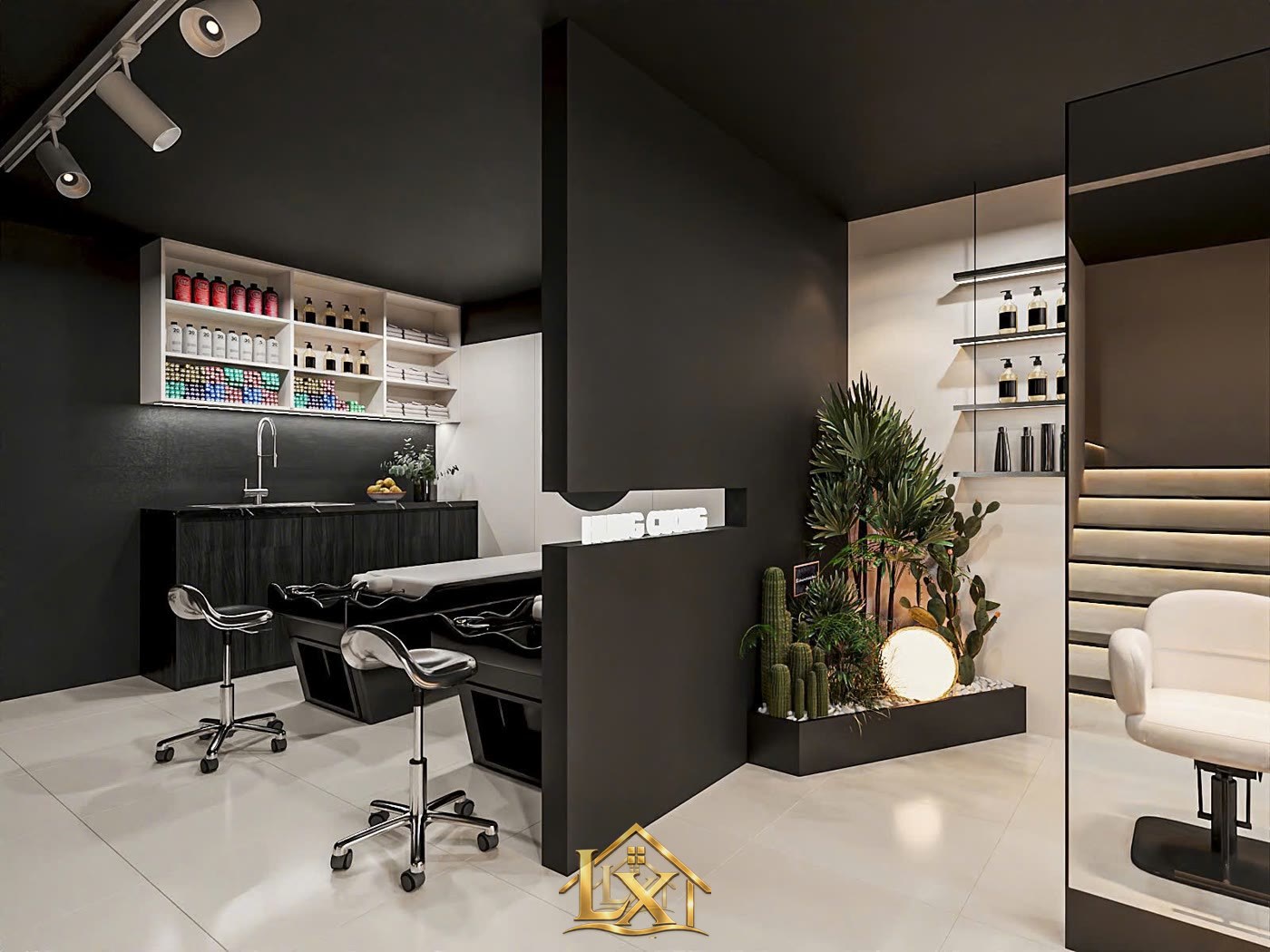 Mẫu tủ pha chế và khu gội salon do Nội Thất Hà Tuấn LX thi công 20 - Nội Thất Hà Tuấn LX