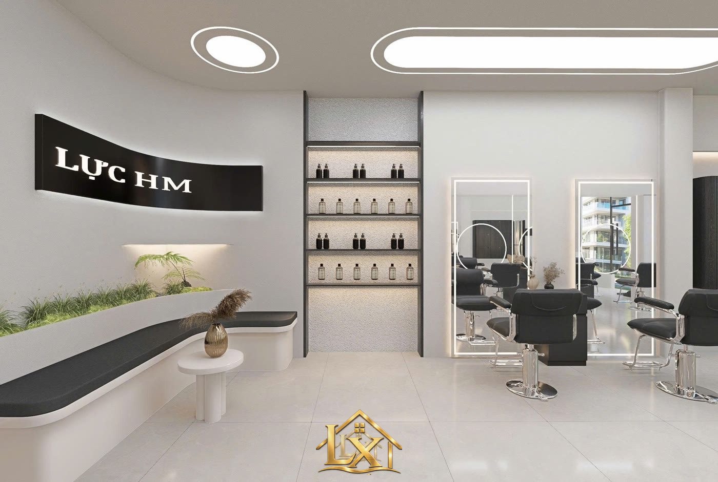 Mẫu tủ trưng bày sản phẩm mỹ phẩm salon do Nội Thất Hà Tuấn LX thi công 2 - Nội Thất Hà Tuấn LX