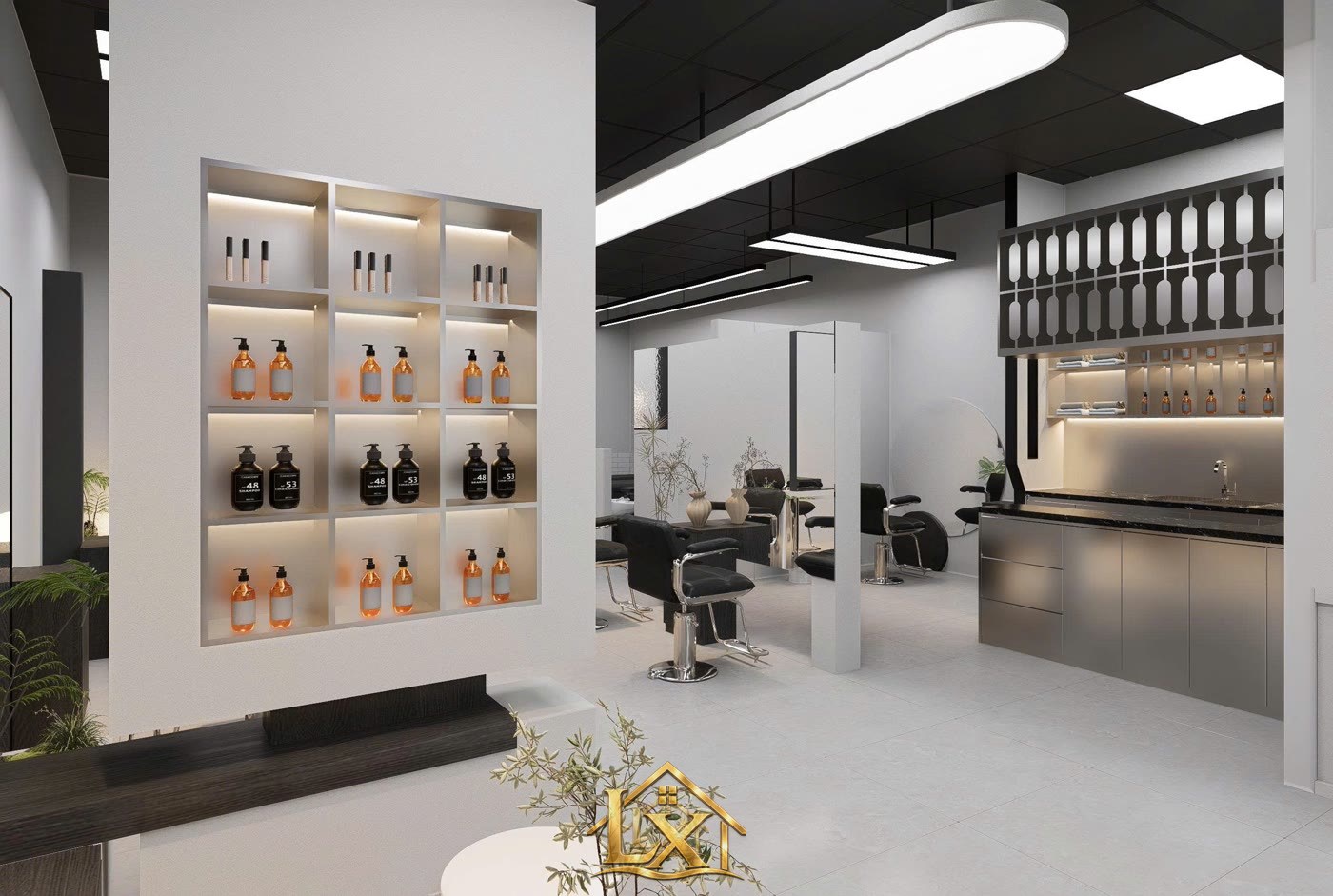 Mẫu tủ trưng bày sản phẩm mỹ phẩm salon do Nội Thất Hà Tuấn LX thi công 9 - Nội Thất Hà Tuấn LX