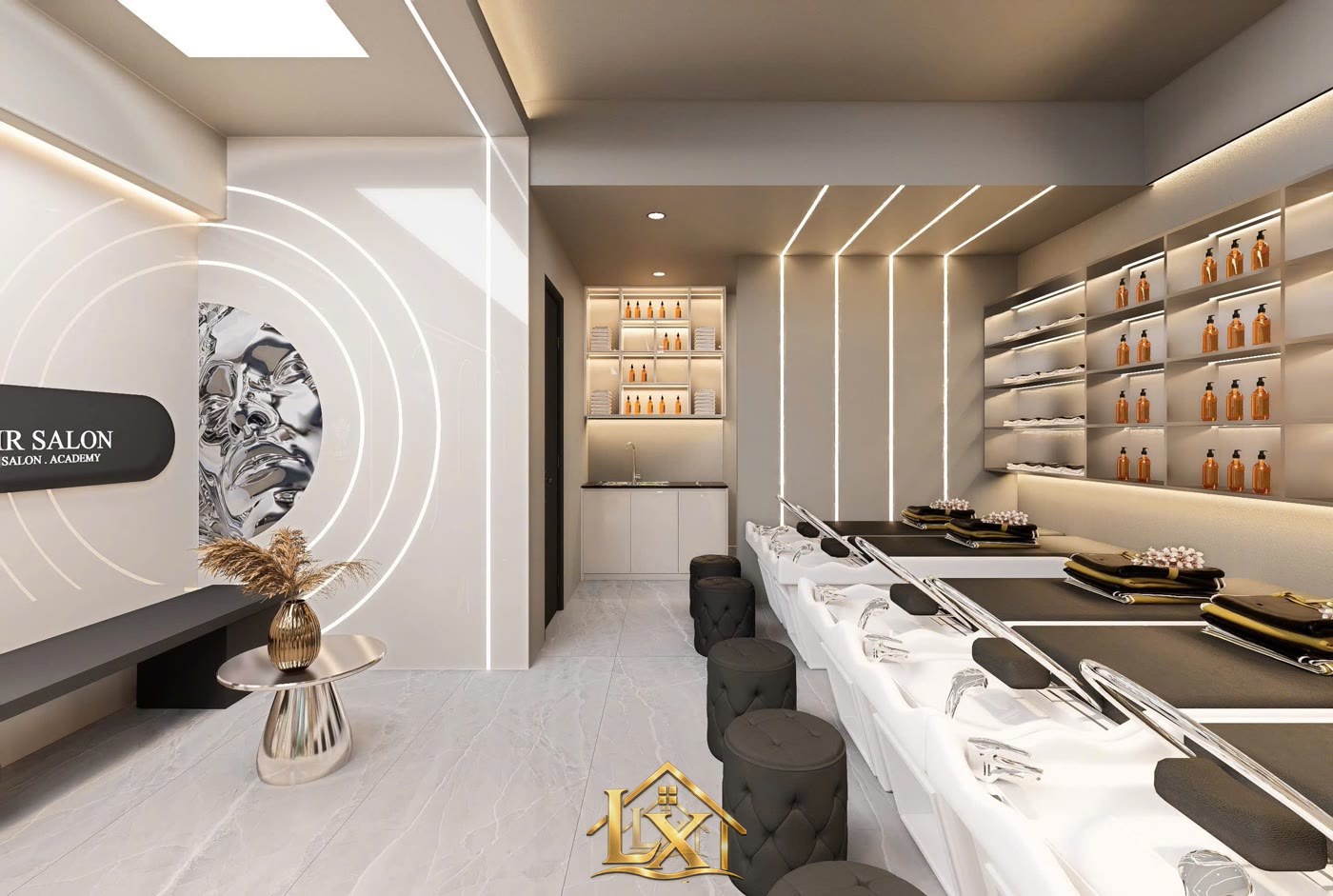 Mẫu tủ trưng bày sản phẩm mỹ phẩm salon do Nội Thất Hà Tuấn LX thi công 10 - Nội Thất Hà Tuấn LX