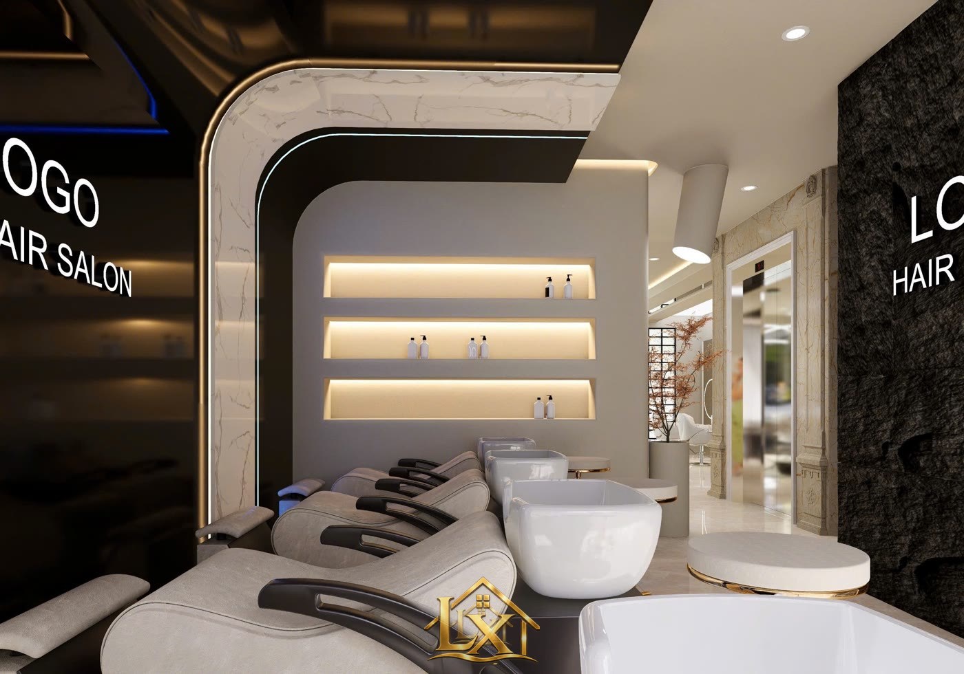 Mẫu tủ trưng bày sản phẩm mỹ phẩm salon do Nội Thất Hà Tuấn LX thi công 16 - Nội Thất Hà Tuấn LX