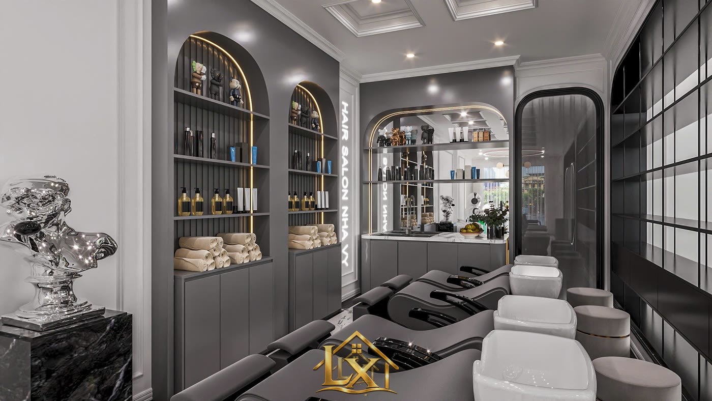 Mẫu tủ trưng bày sản phẩm mỹ phẩm salon do Nội Thất Hà Tuấn LX thi công 17 - Nội Thất Hà Tuấn LX